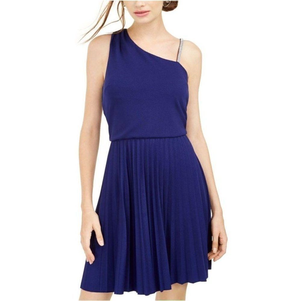 BCX Asymmetrical Neckline Short Sheath Dress